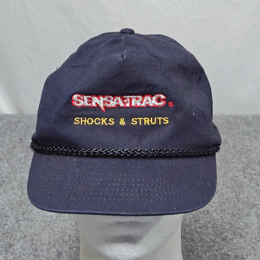 Vintage NAPA Sensa-Trac Hat Navy Blue Rope Snapback Cap Cars Mechanic Auto Parts